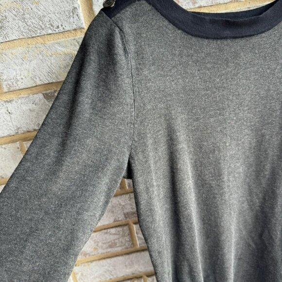 Cable & Gauge Gray & Black 3/4 Sleeve Pullover Sweater Women's Size M. - Picture 5 of 6